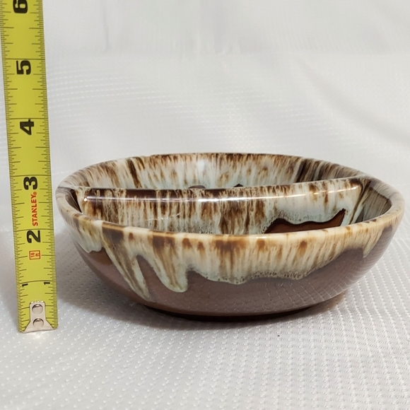 Canonsburg Divided Serving Dish Oval Vegetable Bowl Glazed Brown Stoneware - Picture 11 of 11